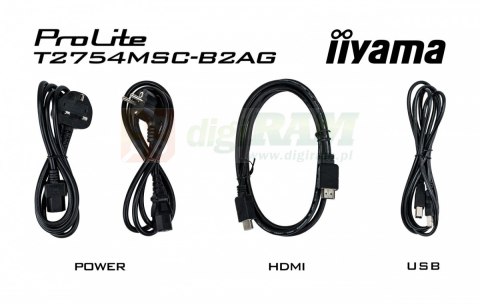 Monitor 27 cali ProLite T2754MSC-B2AG POJ.10PKT.IPS,Powłoka AG, FHD,300cd,2x2W