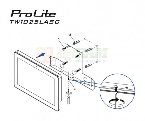 Monitor ProLite 10.1 cala TW1025ALASC-B3PNR,10P.DOT.IPS,WIFI,450 cd/m2,2x2W,3xUSB, RJ45, MICRO, A14, NFC , kamera internetowa (5