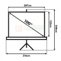 Ekran projekcyjny MC-595 na stojaku 100 4:3 200x150