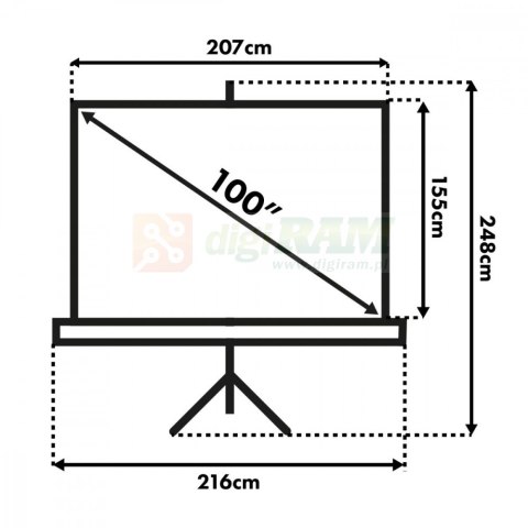 Ekran projekcyjny MC-595 na stojaku 100 4:3 200x150