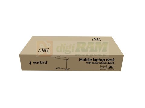 Mobilny stolik pod laptopa z kółkami, regulacja wysokości, czarny