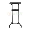 Mobilny stolik z kółkami, regulacja wysokości, czarny
