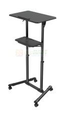 Mobilny stolik z kółkami, regulacja wysokości, czarny