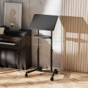 Mobilny stolik z kółkami, regulacja wysokości, czarny