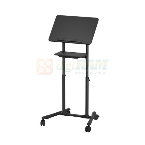 Mobilny stolik z kółkami, regulacja wysokości, czarny