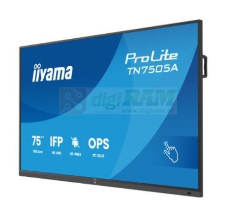 Monitor 75 cali TN7505A-B1AG IPS,4K,40pkt,500cd,nonOS,1200:1,5ms, DeepContrast-IR+, 1xVGA,2xHDMI,DP,USB-C(PD65W),2xRJ45,2x20W