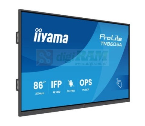 Monitor 86 cali TN8605A-B1AG IPS,4K,40pkt,500cd,nonOS,1200:1,5ms, DeepContrast-IR+, 1xVGA,2xHDMI,DP,USB-C(PD65W),2xRJ45,2x20W