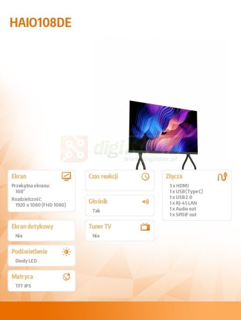 Monitor All in one HAIO108DE 108 cali LED