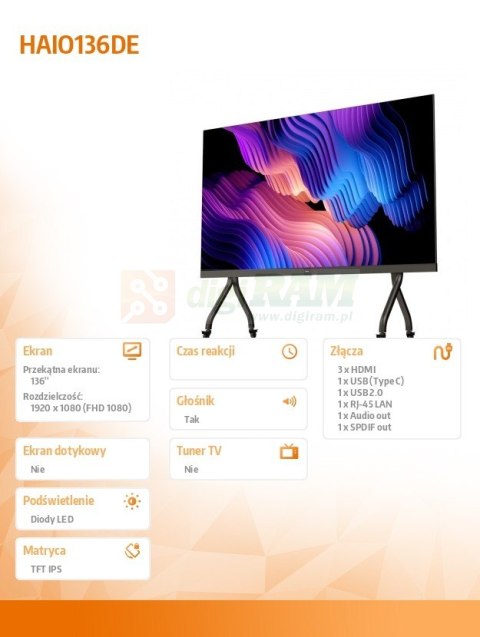 Monitor All-in-one HAIO136DE 136 cali LED