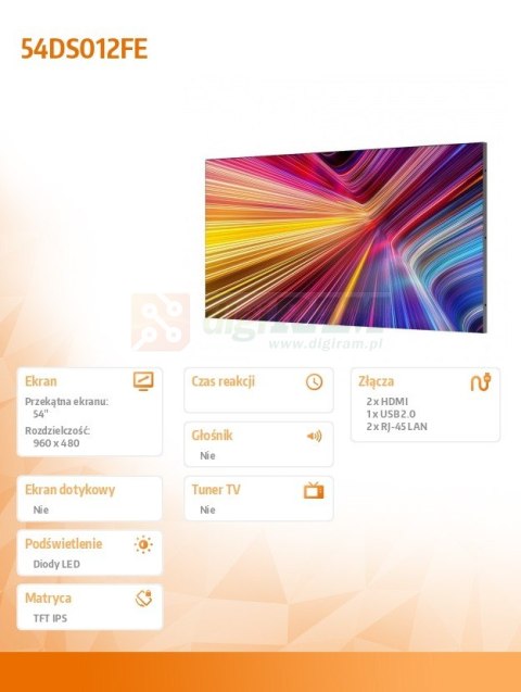 Monitor 54DS012FE 54 cale LED Digital Signage 24/7