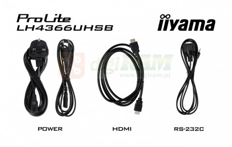Monitor profesjonalny 43 cale LH4366UHSB-B1AG 4K, VA, A14, 800cd, 4000:1, 6,5ms,2xHDMI, USB-C, RJ45, 2xUSB, 2x10W, WiFi, iiSign