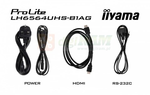 Monitor profesjonalny 65 cali LH6566UHSB-B1AG 4K, VA, A14, 800cd, 5000:1, 6,5ms, 2xHDMI, USB-C, RJ45, 2xUSB, 2x10W, WiFi, iiS